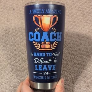 Coach Appreciation Tumbler - Blue and Silver NWT
